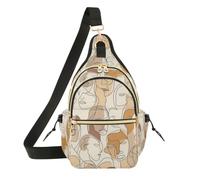 OWFKAY Borsa a tracolla con disegni di volti per donne uomini borsa a tracolla antifurto viaggio escursionismo