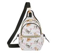 OWFKAY Borsa a tracolla con fiocco a forma di gatto, per donne e uomini, antifurto, da viaggio, escursionismo