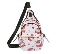 OWFKAY Borsa a tracolla con gnomi e cuori, elfi, per donne e uomini, antifurto, da viaggio, escursionismo
