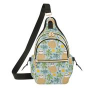 OWFKAY Borsa a tracolla con palma bradipo per donne e uomini, borsa a tracolla antifurto, viaggi ed escursioni