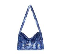 OWFKAY Borsa a tracolla da donna in peluche con pinguino invernale e cristalli di ghiaccio leggeri
