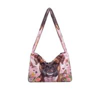 OWFKAY Borsa a tracolla da donna in peluche da donna, borsa a tracolla soffice per l'inverno, cane, farfalla, cuore