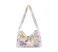 OWFKAY Borsa a tracolla da donna in peluche da donna morbida borsa a tracolla per inverno cavallo bianco vortice