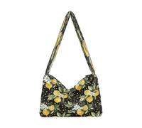 OWFKAY Borsa a tracolla da donna in peluche da donna morbida borsa a tracolla per l'inverno motivo a pois gialli limone