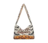 OWFKAY Borsa a tracolla da donna in peluche, morbida borsa a tracolla per l'inverno, con zucca, pipistrello