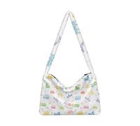 OWFKAY Borsa a tracolla in peluche, colorata Car2, da donna, morbida, per autunno e inverno