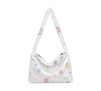 OWFKAY Borsa a tracolla in peluche con motivo fuochi d'artificio, borsa a tracolla da donna, soffice borsa tote da donna per autunno e inverno