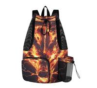 OWFKAY Borsa da nuoto con coulisse in rete, borsa sportiva da palestra, zaino da spiaggia, surf, testa di drago, fulmine
