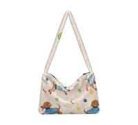 OWFKAY Borsa in peluche sotto le ascelle, bellissimo motivo cucciolo, borsa a tracolla da donna, soffice borsa tote da donna per autunno e inverno