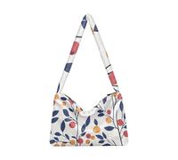 OWFKAY Borsa in peluche sotto le ascelle con motivo a foglie e frutti, borsa a tracolla da donna, soffice borsa tote da donna per autunno e inverno