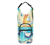 OWFKAY Borsa per bottiglia d'acqua con palme sul mare che ondeggiano nel supporto della bottiglia del vento, accessori per bottiglie d'acqua sportive, Multicolore, Taglia unica, Borsa per bottiglia