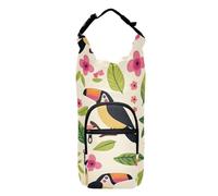 OWFKAY Borsa porta bottiglie d'acqua Tucano e fiori rosa portabottiglie portabottiglie sport accessori, Multicolore, Taglia unica, Borsa per bottiglia d'acqua