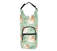 OWFKAY Borsa Portabottiglie Cartoon Cute Criceto e Piccoli Fiori Bianchi Bottiglia Holder Sport Bottiglia Accessori, Multicolore, Taglia unica, Borsa per bottiglia d'acqua