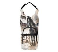 OWFKAY Borsa portabottiglie con cavallo bianco accanto al recinto portabottiglie portabottiglie sport accessori per bottiglie d'acqua, Multicolore, Taglia unica, Borsa per bottiglia d'acqua
