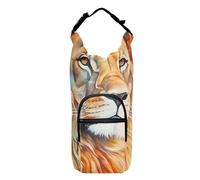 OWFKAY Borsa portabottiglie con grazioso leone che fissa la bottiglia lontana porta bottiglia sportiva accessori, Multicolore, Taglia unica, Borsa per bottiglia d'acqua
