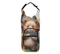 OWFKAY Borsa portabottiglie con orso davanti alla casa e porta bottiglia con palloncino e accessori per bottiglie d'acqua sportiva, Multicolore, Taglia unica, Borsa per bottiglia d'acqua