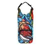 OWFKAY Borsa portabottiglie con uccelli e fiori rossi, portabottiglie per sport, accessori per bottiglie d'acqua, Multicolore, Taglia unica, Borsa per bottiglia d'acqua