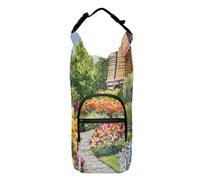 OWFKAY Borsa portabottiglie per acqua Acquerello Fiori Giardini con un mulino a vento Portabottiglie Holder Sport Bottiglia Accessori, Multicolore, Taglia unica, Borsa per bottiglia d'acqua