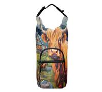 OWFKAY Borsa portabottiglie per bestiame davanti alla casa del villaggio portabottiglie portabottiglie sport accessori per bottiglie d'acqua, Multicolore, Taglia unica, Borsa per bottiglia d'acqua