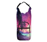 OWFKAY Borsa portabottiglie tropicale spiaggia con palme e la luna porta bottiglia sport accessori, Multicolore, Taglia unica, Borsa per bottiglia d'acqua