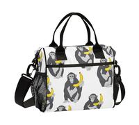 OWFKAY Borsa termica per il pranzo da donna, borsa termica per adulti, riutilizzabile, con gorilla banana, borsa a tracolla per picnic, S