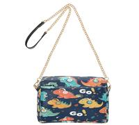 OWFKAY Borse a tracolla per le donne in pelle PU Borse a tracolla a tracolla borse a tracolla regolabili con cinturino largo dinosauro auricolare foglie andare modello