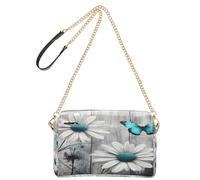 OWFKAY Borse a tracolla per le donne in pelle PU Borse a tracolla a tracolla borse messenger borse a tracolla larga regolabile due margherite farfalla