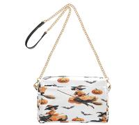 OWFKAY Borse a tracolla per le donne in pelle PU Borse a tracolla a tracolla borse messenger borse a tracolla regolabile con cinturino largo motivo strega zucca pipistrello