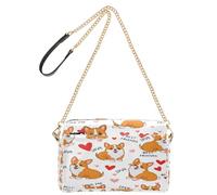 OWFKAY Borse a tracolla per le donne in pelle PU Borse a tracolla a tracolla borse messenger borse regolabili con cinturino largo modello Corgi cuore