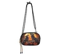 OWFKAY Borse per telefono cellulare piccole borse a tracolla borsa portafoglio per donna mini borsa a tracolla due lupi