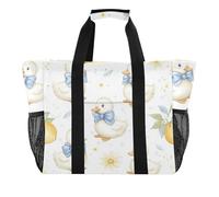 OWFKAY Borsone da viaggio, borsa sportiva da palestra, borsa da spiaggia impermeabile, borsa a tracolla per weekender, borsa da notte da donna, pieghevole, riutilizzabile, Lemon Duck 2, Anatra al