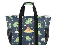 OWFKAY Borsone da viaggio, borsa sportiva da palestra, borsa da spiaggia impermeabile, borsa a tracolla per weekender, borsa da notte da donna, pieghevole, riutilizzabile, con simpatico dinosauro dei