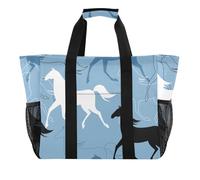 OWFKAY Borsone da viaggio, borsa sportiva da palestra, borsa da spiaggia impermeabile, borsa a tracolla per weekender, borsa da notte per donne, pieghevole, riutilizzabile, stampa cavallo, Stampa con