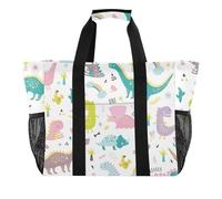 OWFKAY Borsone da viaggio, borsa sportiva da palestra, borsa da spiaggia impermeabile, borsa a tracolla per weekender, borsa da notte per donne, pieghevole, riutilizzabile, simpatico dinosauro