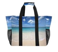 OWFKAY Borsone da viaggio, borsa sportiva da palestra, borsa da spiaggia impermeabile, borsa a tracolla per weekender, borsa da notte da donna, pieghevole, riutilizzabile, motivo mare, Motivo Mare