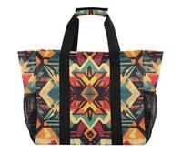 OWFKAY Borsone da viaggio, borsa sportiva da palestra, borsa da spiaggia impermeabile, borsa a tracolla per weekender, borsa da notte da donna, pieghevole, riutilizzabile, bella azteca, Bellissimo