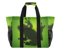 OWFKAY Borsone da viaggio, borsa sportiva da palestra, borsa da spiaggia impermeabile, borsa a tracolla per weekender, borsa da notte per donne, pieghevole, riutilizzabile, rana verde, Rana verde