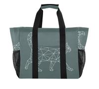 OWFKAY Borsone da viaggio, borsa sportiva da palestra, borsa da spiaggia impermeabile, borsa a tracolla per weekender, borsa da notte per donne, pieghevole, riutilizzabile, motivo gatto geometrico