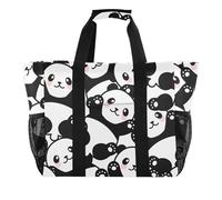 OWFKAY Borsone da viaggio, borsa sportiva da palestra, borsa da spiaggia impermeabile, borsa a tracolla per weekender, borsa da notte da donna, pieghevole, riutilizzabile, con simpatico panda
