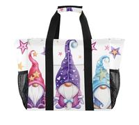 OWFKAY Borsone da viaggio, borsa sportiva da palestra, borsa da spiaggia impermeabile, borsa a tracolla per weekender, borsa da notte da donna, pieghevole, riutilizzabile, con gnomi magici 6, Gnomi