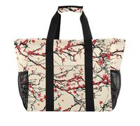 OWFKAY Borsone da viaggio, borsa sportiva da palestra, borsa da spiaggia impermeabile, borsa a tracolla per weekender, borsa da notte da donna, pieghevole, riutilizzabile, motivo ciliegia8, Motivo