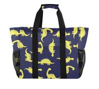 OWFKAY Borsone da viaggio, borsa sportiva da palestra, borsa da spiaggia impermeabile, borsa a tracolla per weekender, borsa da notte per donne, pieghevole, riutilizzabile, con simpatici dinosauri