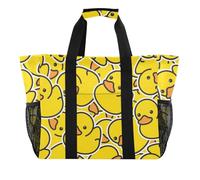 OWFKAY Borsone da viaggio, borsa sportiva da palestra, borsa da spiaggia impermeabile, borsa a tracolla per weekender, borsa da notte per donne, pieghevole, riutilizzabile, graziosa anatra gialla