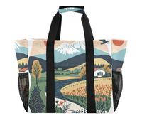 OWFKAY Borsone da viaggio, borsa sportiva da palestra, borsa da spiaggia impermeabile, borsa a tracolla per weekender, borsa da notte da donna, pieghevole, riutilizzabile, colorata, Paese colorato