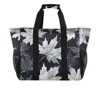 OWFKAY Borsone da viaggio, borsa sportiva da palestra, impermeabile, borsa da spiaggia a tracolla, borsa da viaggio per la notte, per donne, pieghevole, riutilizzabile, foglie d'acero, Foglie d'acero