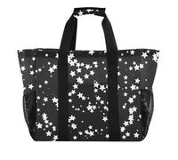 OWFKAY Borsone da viaggio, borsa sportiva da palestra, impermeabile, borsa da spiaggia, borsa a tracolla per weekender, borsa da notte da donna, pieghevole, riutilizzabile, stelle su sfondo nero