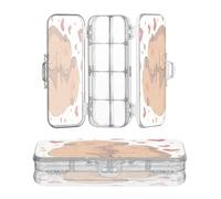 OWFKAY Capybara Love - Astuccio piccolo con accessori in plastica trasparente, organizer per matite a doppio strato, portapenne per la scuola