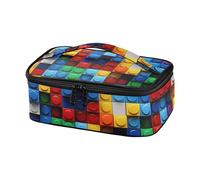 OWFKAY Contenitore per il pranzo per uomini e donne, piccolo contenitore termico per il pranzo con manico, portatile, per lavoro, scuola, picnic all'aperto, motivo colorato Lego Block