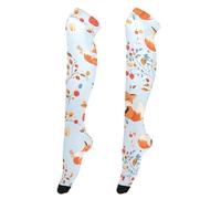 OWFKAY Fox Leaf - Calze alte da donna, calze lunghe sopra il ginocchio, scaldamuscoli morbidi
