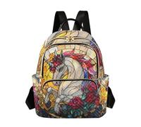 OWFKAY Fragments - Zaino da donna, piccolo, con unicorni, per la scuola, da viaggio, antifurto, casual, Frammenti Unicorni, M, Zaino da donna